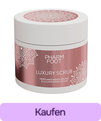 Parfümiertes, feuchtigkeitsspendendes und aufhellendes Peeling PHARM FOOT Luxury Scrub 200 g